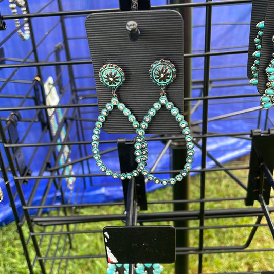 Turquoise Dangle Hoops